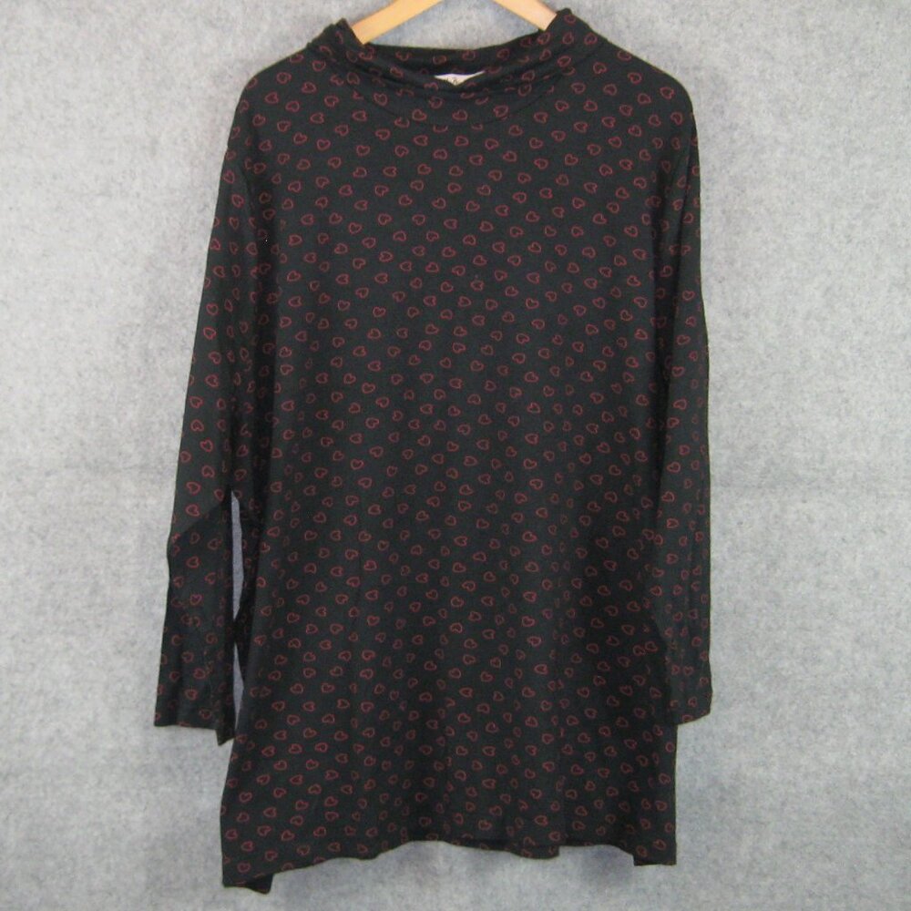 Ulla Popken Turtleneck Top 20/22 Black Hearts